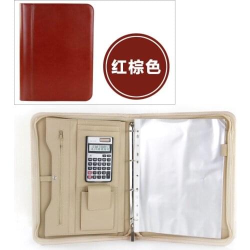 Multifuction business a4 folder with a zip zipped folder documents organizer for office mens document bag folders for paper