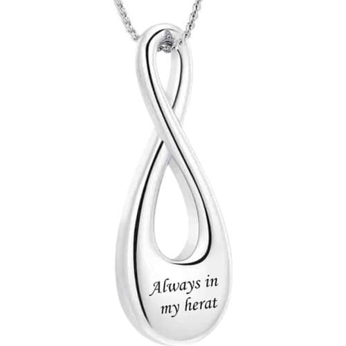 Fashion Number 8 Shape Cremation Jewelry For Ashes Pendant Infinity Love Keepsake Urn Necklace Funeral Pendant Ashes Locket