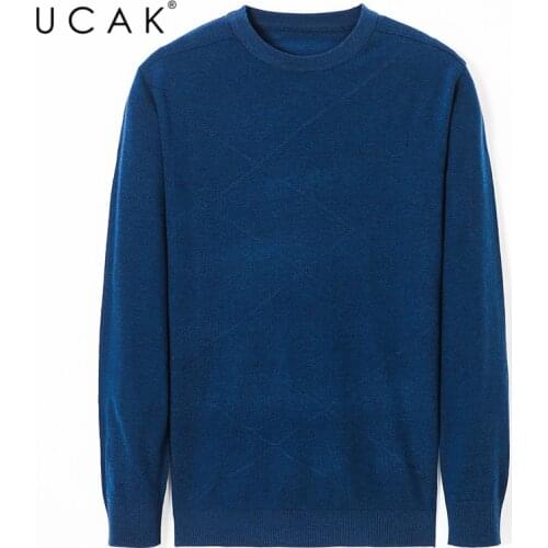 UCAK Brand Casual O-Neck Sweaters Men Clothes Streetwear Fashion Long Sleeve Sweater Solid Color Pullover Homme Clothing U1070