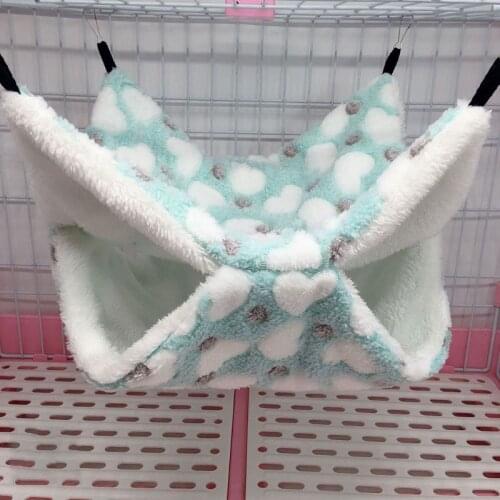 Small Animals Cages Hammock Two Floors Hanging Soft Sleeping Bed Nest House Mat Pad for Squirrel Hamster Ferret Rabbit C42