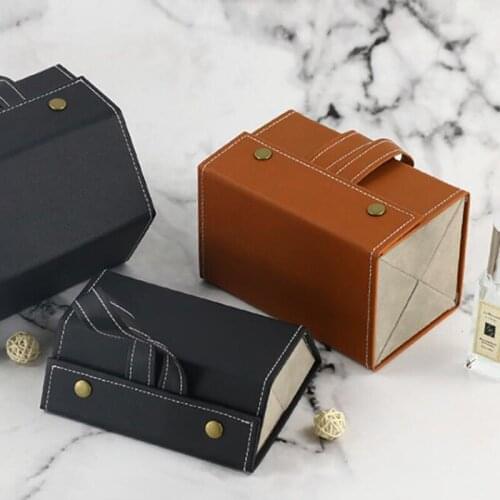 Glasses Case Cover PU Leather 3/4 Pairs Of Sunglasses Holder Box Eyeglasses Solid Storage Box Magnet Switch PU Bag