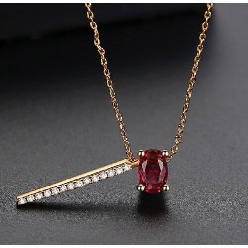 Drunk Red Necklace Copper Inlaid AAA Zircon Fashion Simple Champagne Gold Ladies Necklace Item Jewelry