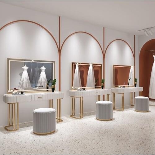 Customizable Bedroom Furniture Dressers Meubles De Chambre Dressing Table with Mirror Stool Or Chairs Makeup Vanity Cabinet