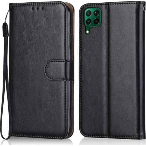 Folio Luxury Leather Case for On On Huawei nova 6 SE JNY-AL10, JNY-TL10 6.4'' Wallet Stand Flip Case Phone Bag With Strap