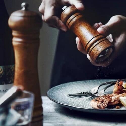 Triturador De Alimento Manual Ferrament Wooden Pepper Sesame Sea Salt Prickly Ash Black Grinder Kitchen Tools Photography Props