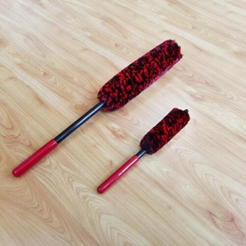 2 Pcs Car Wash Fiber Brush Top Microfiber Premium Wheels Brush Non-Slip Handle Easy To Cleaning Rims Spokes Wheel Barrel