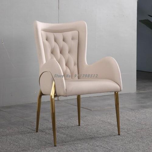 Light luxury armrest dining chair postmodern dressing table desk chair sales reception single backrest makeup sofa stool