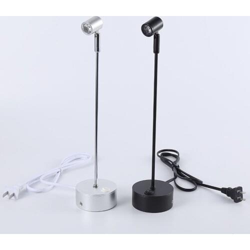 Led cabinet spot lamp 3w jewelry showcase lamp with EU plug ,adjustable desk sitting Led spotlight jewelry display 30cm