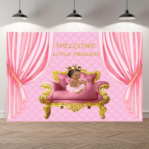 Thinvinyl new born princess BirthdayParty baby shower BannerBackgrounds Printed Professional Indoor Photographic studio Backdrop