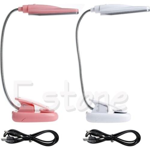 USB 28 LED Light Clip-on Beside Bed Table Desk Reading Book Lamp Flexible