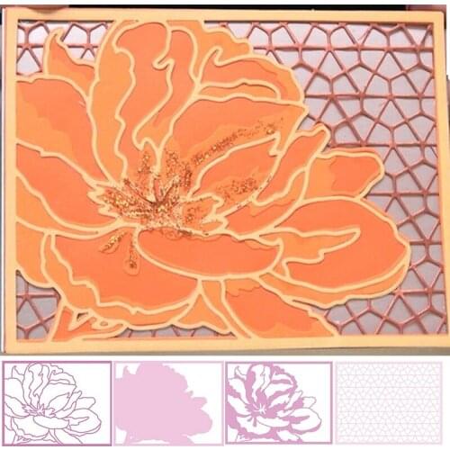 Peony Flower Pattern Die Cuts For Card Making Flower+Pattern+Frame Metal Cutting Dies Stencils 2020 Embossing Crafts Cards