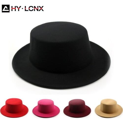 Korean New Autumn Fashion Light Board Solid Color Parent-child Hat Women Children Warm Flat Top Big Brim Jazz Hat