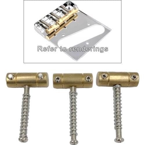 Vintage Brass Guitar Saddles Matching Screws Bridge Set for 6-String Style Guitar Parts Electric Guitar Replacement Accessories