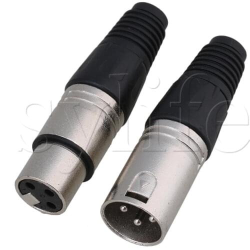 10 x Pair 3 Pin XLR Audio Cable Connector MIC Microphone Snake Plug+ Female Jack