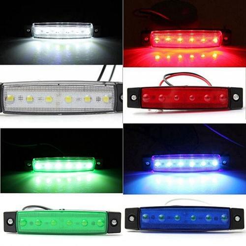 1Pcs Trailer Marker 12V 6 LED Side Marker Indicators Lights Lamp For Car Truck Lorry Amber Yellow Clearence Lamp Bus 12V