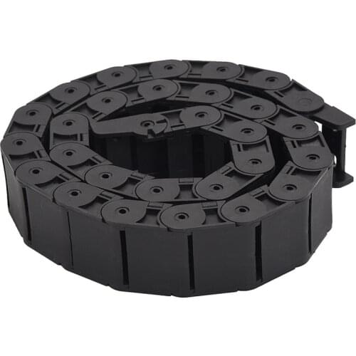 18mm x 37mm Black Flexible Semi Enclosed Cable Drag Chain 1M 39.4"