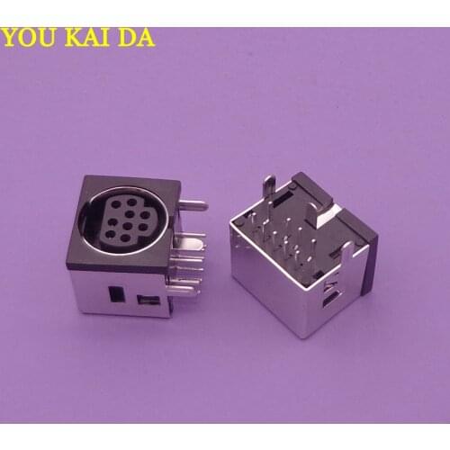 2-50pcs/lot MD Housing Female DIN 9 Mini Pin S-video Adapter Socket Mini DIN Port Connector