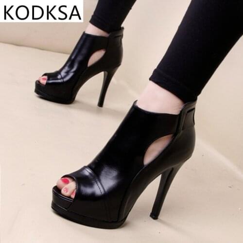 2021 New Women Pumps Spring Fall Office Shoes Breathable Hollow Out Square Heel Boots Woman Platform Heels Party Wedding Shoes
