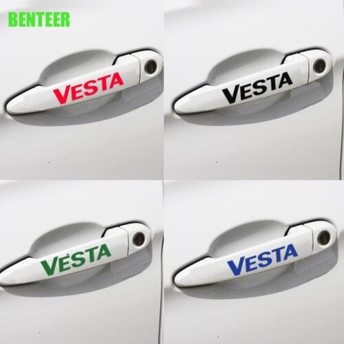 4pcs Car Door Handle Sticker For Lada Vesta Xray Largus Granta NIVA Auto Accessories