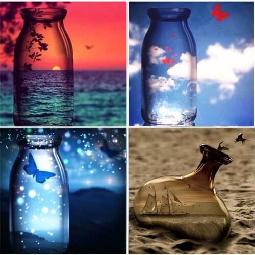 5D DIY Diamond Painting Decoration Glass Bottle Embroidery Resin Mosaic Kits Full Square Drill Home Full Round Cross Stitch