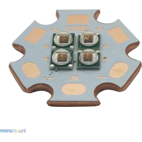 5x 3V / 6V / 12V Epileds 3535 4Chips 4-18W High Power Plant Grow LED Emitter Deep Red 660nm on 20mm Copper PCB