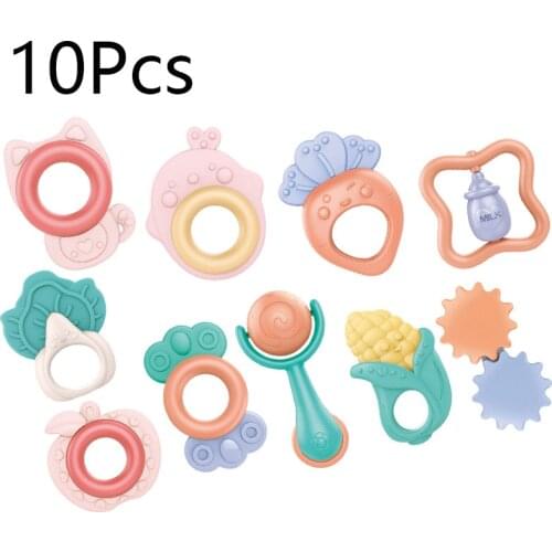 6-13pcs Infant Baby Toys Rattles Newborn Baby Hand Bell Developmental ABS Baby Toys 0-12 Months