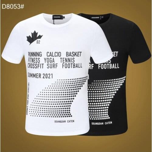 Authentic DSQUARED2-Men Women Pure Cotton T Shirt Letter Print Shirt O Neck Short Sleeve Hip Hop DSQ2 Size M-XXXL