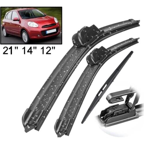 Car Front and Rear Wiper Strip Windshield Windscreen Front Window Car Accessories for Nissan Micra K13 2010 - 2020