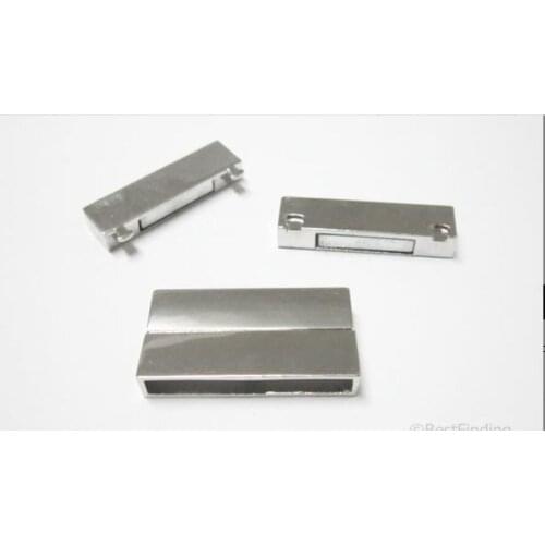 Free Ship 50pcs Flat Magnetic Clasps hole size 35x4mm multi strand leather clasp Brazil Bracelet making