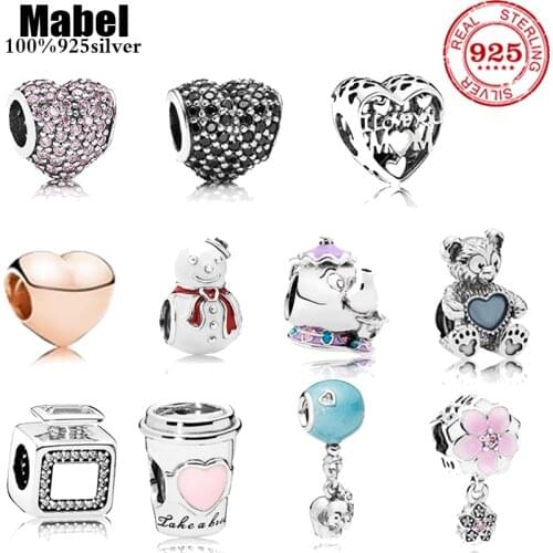 2021 new Sale high quality 925 Sterling Silver Charms Beads Fit Original Pandora Bracelets DIY Jewelry Making Gift