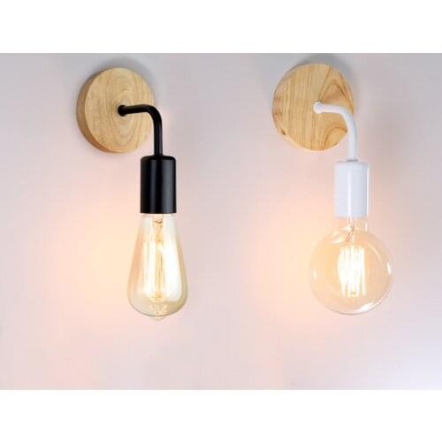 Wood Wall Lamp Vintage Sconce Wall Lights Fixture E27 110V 220V Bedside Retro Lamp Industrial Decor Dining Room Bedroom Light