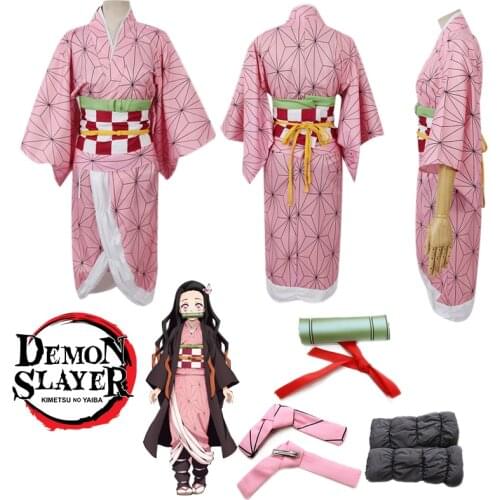 Kimetsu No Yaiba Demon Slayer Kids Cosplay Costume Halloween Carnival Gorgeous Funny Costume Nezuko Kids Wear