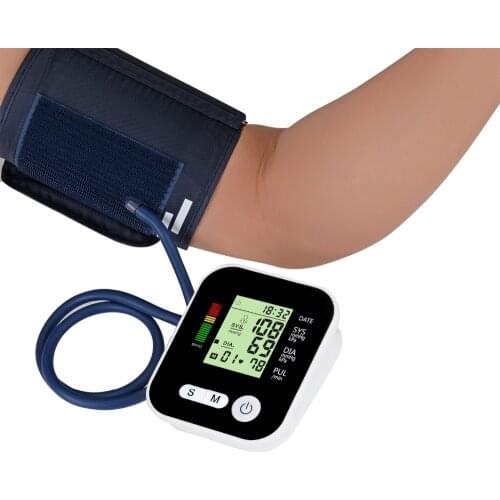 Electric Upper Arm Blood Pressure Monitor Digital Heart Beat Rate Pulse Meter Voice Alarm Automatic Home Blood Pressure Meter