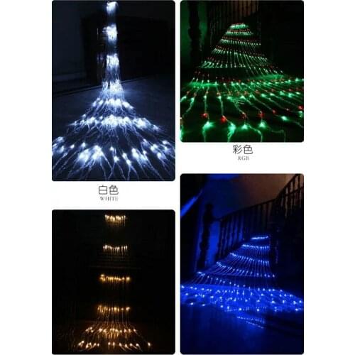 3M(W)*6M(H) 576LEDs water flow waterfall curtain Light fairy String Christmas Xmas garden party Wall decor-Multicolor/White/Blue