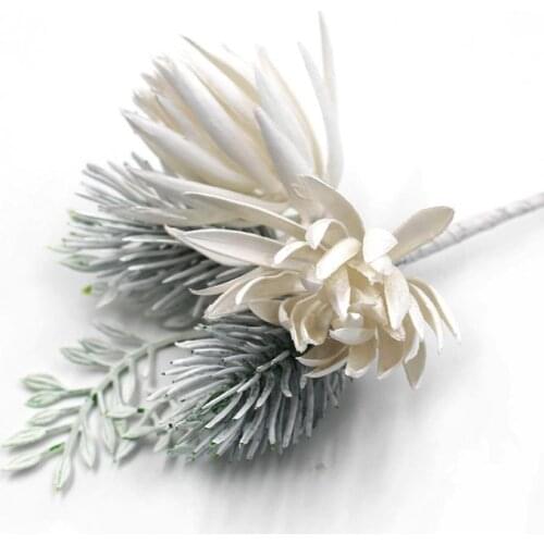 2Pcs Artificial Plastic Pine Grass Flower Plants Tree Branches Home DIY Decor