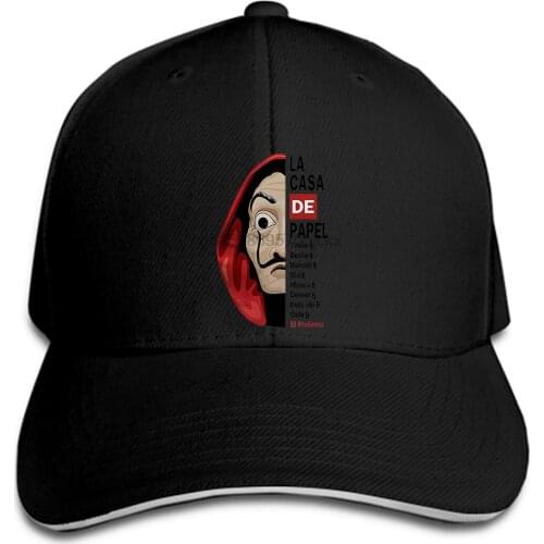 Classic Movie Money Heist La Casa De PapelCiao Baseball CapMan Homme Baseball Cap Camiseta Snapback Hat Peaked