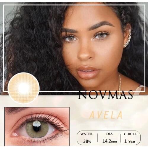 Novmas Hidrocor Colored Contact Lens for Eyes 1 Pair Natural Eye Contacts Yearly Green Contact Lenses Color Lens Blue Gray Eye