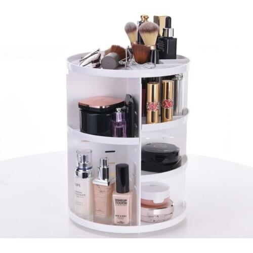 Fashion New360-degree Rotating Makeup Organizer Brush Holder Jewelry Organizer Case Jewelry Makeup Cosmetic Storage Box Shel