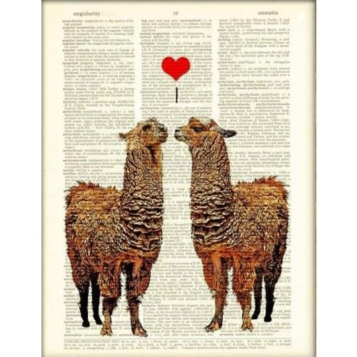 JMINE Div 5D love Heart Llama kiss alpaca Full Diamond Painting cross stitch kits art Animal 3D paint by diamonds