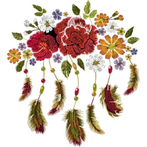 Boho Feather Patches For Clothing Washable Heat Transfer Diy T-Shirt Jeans Decoration New Fashion Sticker On Clothes Iron