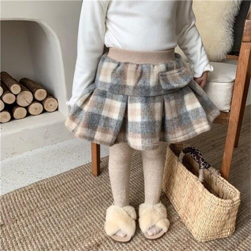 Autumn Winter Baby Skirt Korean Fashion Plaid Skirts For Girl 2 3 4 5 6 Y Toddler Kids Pettiskirts High Quality Princess Skirt