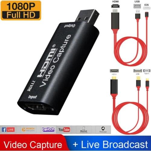 Placa De Video HDMI To USB Video Capture Card Audio Capture Streaming Adapter For 1080P Recorder Game Scheda Video Streamer