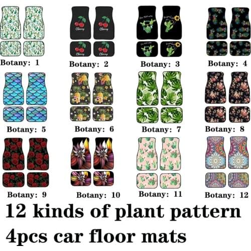 Aimaao Floor Mats Full Set Carpet-Women or Men Car Mat Funny Cactus Pattern Floors Pads for SUV Sedan Truck Van Automotive