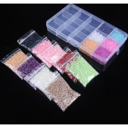 16000pcs 3mm Half Round Pearls Flat Back Plastic Pearl Beads for DIY Crafts Phone Nail Art Jewelry Making 85DA