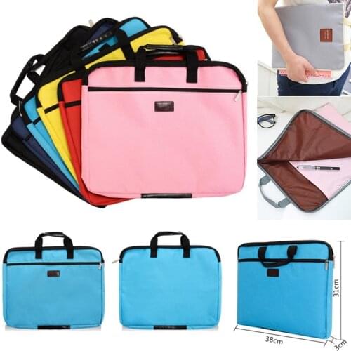 Portable document bag canvas A4 office zipper bag large capacity men women handbag multi-layer information bag briefcase meeting