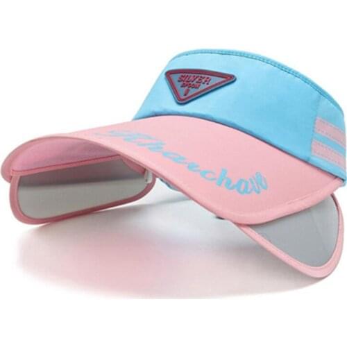 New retractable hat multicolor womens hat summer breathable sun hats women beach hat oversized sun visor flexible empty top cap