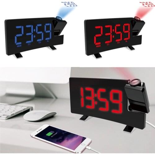 Projection clock digital clock alarm clock table clock digital alarm clock led desktop electronic clock with radio projection