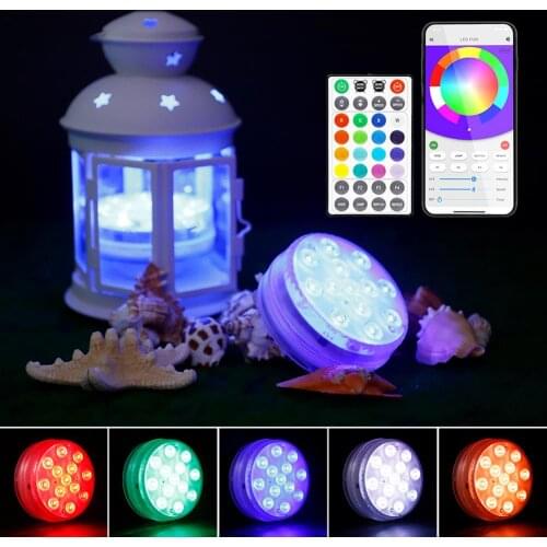 LED Pool Lights Swimming Pool Light Waterproof Bluetooth Controlled Diving Lights Lamp IP68 With RF Remote For Fish Tanks New