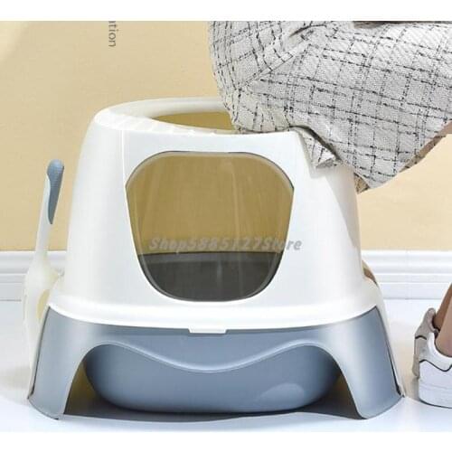 Cat Litter Basin Fully Enclosed Drawer Type Large Anti Splashing Deodorant Excrement Basin Sand Table Cat Supplies Push In Cat T