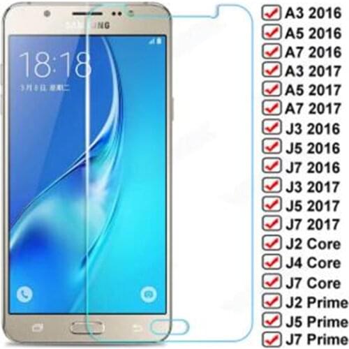 Tempered Glass For Samsung Galaxy J2 J4 Core J5 J7 Prime Protective Glass Film A3 A5 A7 J3 J5 J7 2016 2017 Screen Protector